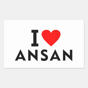 Sticker Rectangulaire Ansan Corée du Sud ville d'amour cœur comme voyage
