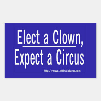 Sticker Rectangulaire Anti-Trump - Elect a Clown & Get a Circus