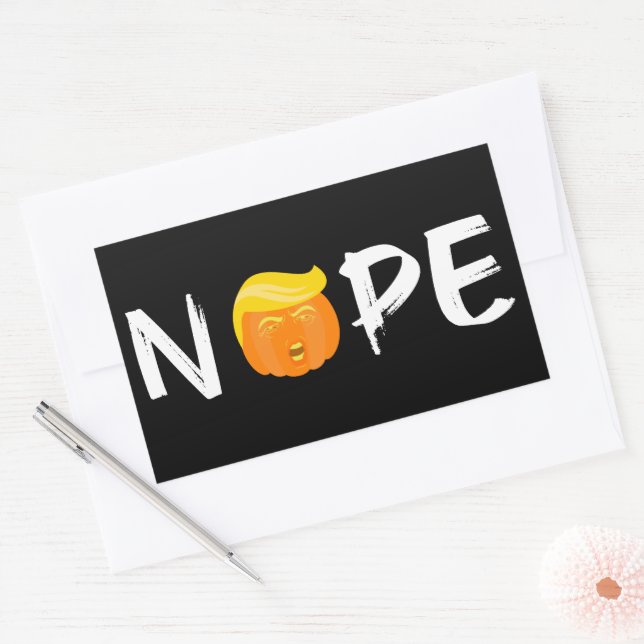 Sticker Rectangulaire Anti-Trump - Nope Halloween Edition II (Enveloppe)