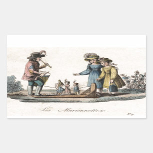 Sticker Rectangulaire Antique Marionnette Enfants Spectacle Danse