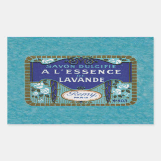 Sticker Rectangulaire Antique savon en lavande française
