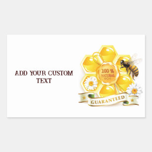 Sticker Rectangulaire Apiculteur Vendeur de Miel d'Abeille