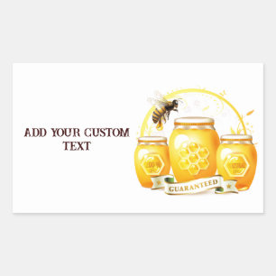 Sticker Rectangulaire Apiculteur Vendeur de Miel d'Abeille à Miel