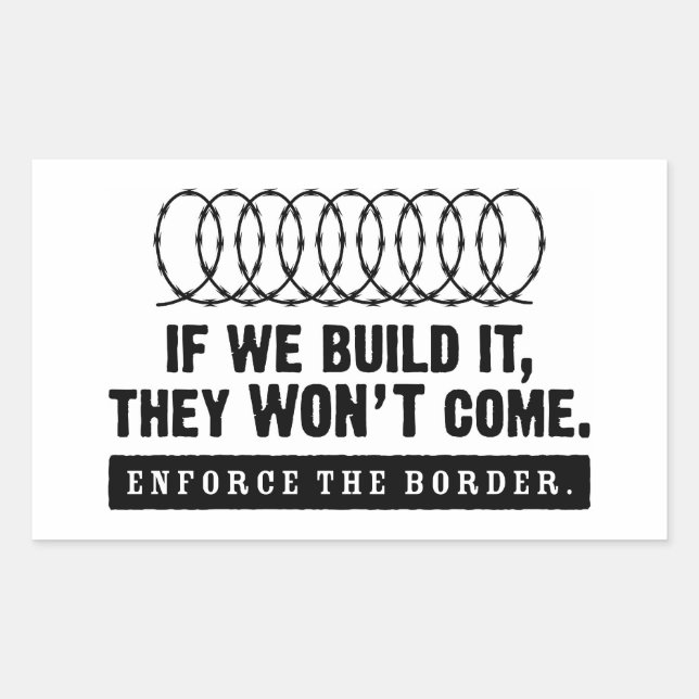 Sticker Rectangulaire Appliquer la frontière ! (Devant)