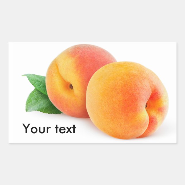 Sticker Rectangulaire Apricot ou pêche (Devant)