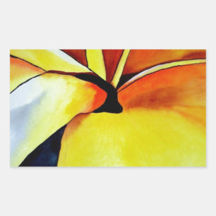 Sticker Rectangulaire Aquarelle de fleur frangipani tropicale art abstra