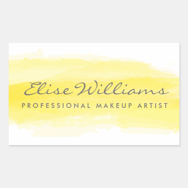 Sticker Rectangulaire Aquarelle jaune (Devant)