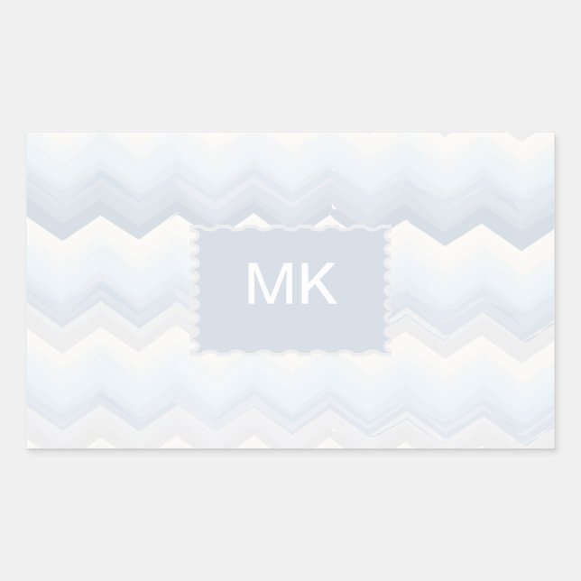 Sticker Rectangulaire Aquarelle Ocean Shades Chevron (Devant)