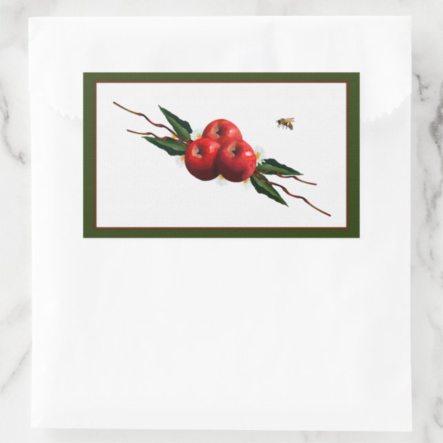 Sticker Rectangulaire Aquarelle Rouge (Sac)