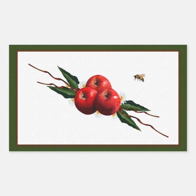 Sticker Rectangulaire Aquarelle Rouge (Devant)