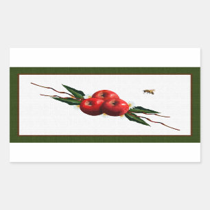 Sticker Rectangulaire Aquarelle Rouge