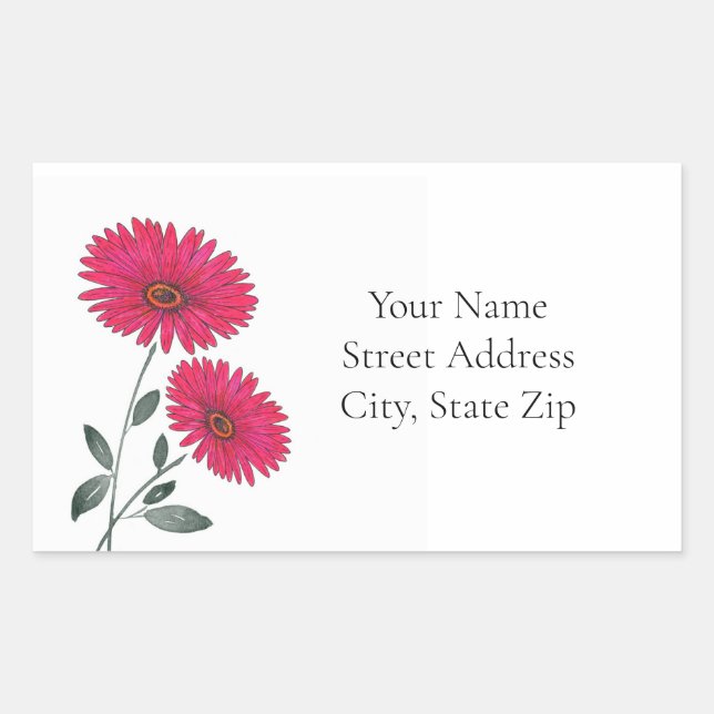 Sticker Rectangulaire Aquarelle rouge, Stylo et Gerbes d'encre (Devant)