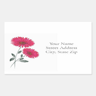 Sticker Rectangulaire Aquarelle rouge, Stylo et Gerbes d'encre