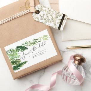 Sticker Rectangulaire Aquarelle tropicale feuillage floral enregistrer l