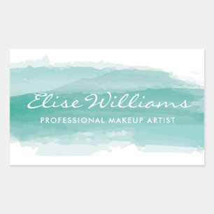 Sticker Rectangulaire Aquarelle turquoise