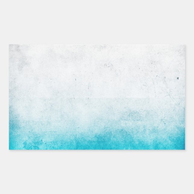 Sticker Rectangulaire Aquarelle turquoise et blanche (Devant)