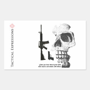 Sticker Rectangulaire AR15 92FS avec crâne