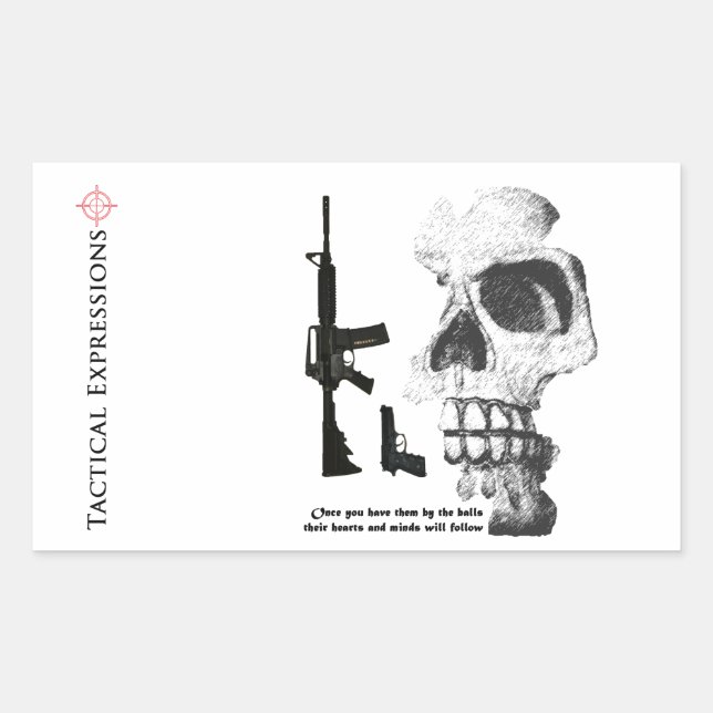 Sticker Rectangulaire AR15 92FS avec crâne (Devant)