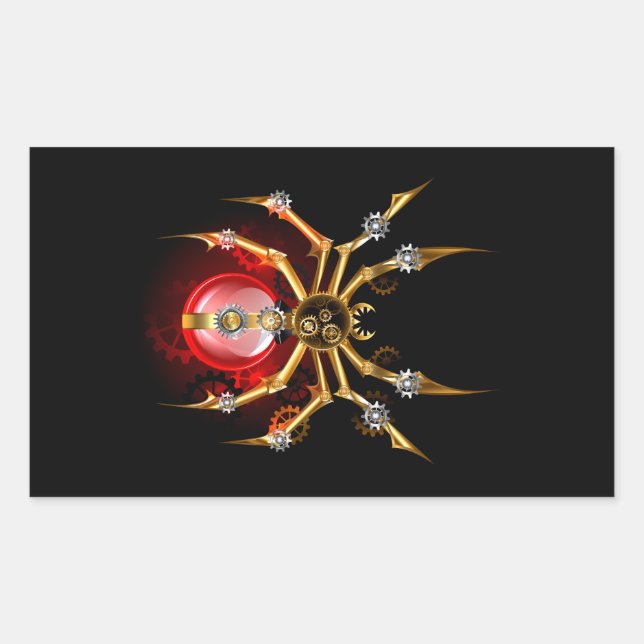 Sticker Rectangulaire Araignée en vapeur noire (Devant)