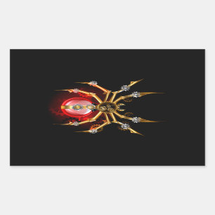 Sticker Rectangulaire Araignée steampunk sur fond noir