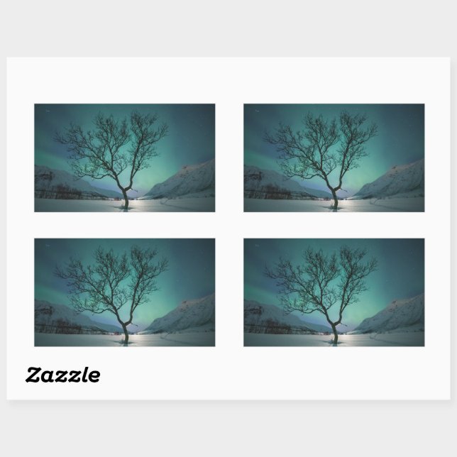 Sticker Rectangulaire Arborescence boréale (Feuille)
