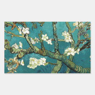 Sticker Rectangulaire Arbre d'amande en fleurs Van Gogh