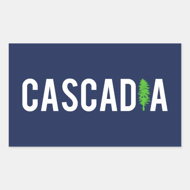 Sticker Rectangulaire Arbre de Cascadia (Devant)