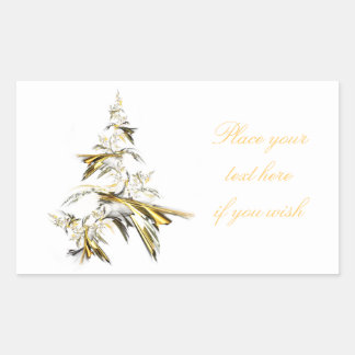 Sticker Rectangulaire Arbre de Noël blanc 001