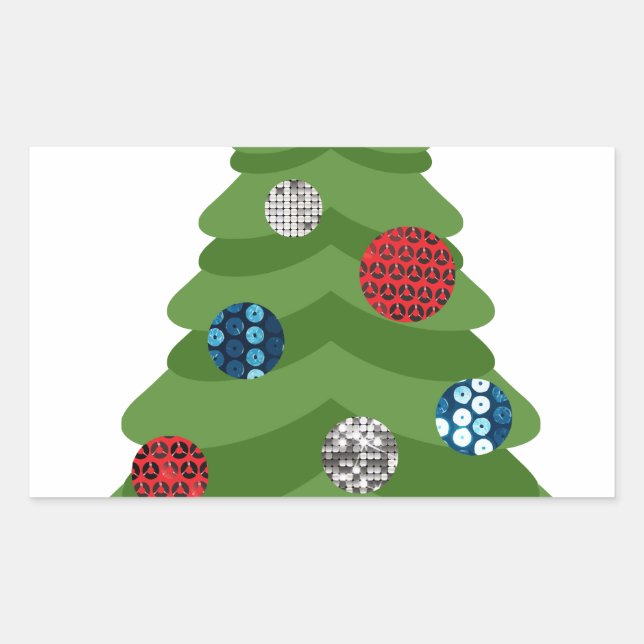 Sticker Rectangulaire arbre de noël émoji (Devant)