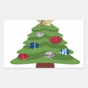 Sticker Rectangulaire arbre de noël émoji