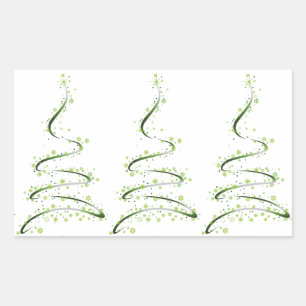 STICKER RECTANGULAIRE **ARBRES DE NOËL MODERNES** NOËL