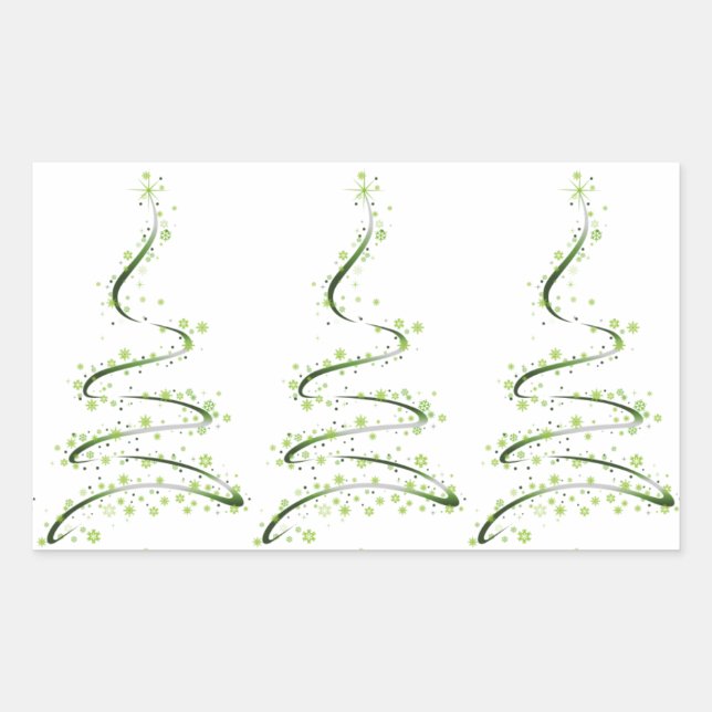 STICKER RECTANGULAIRE **ARBRES DE NOËL MODERNES** NOËL (Devant)