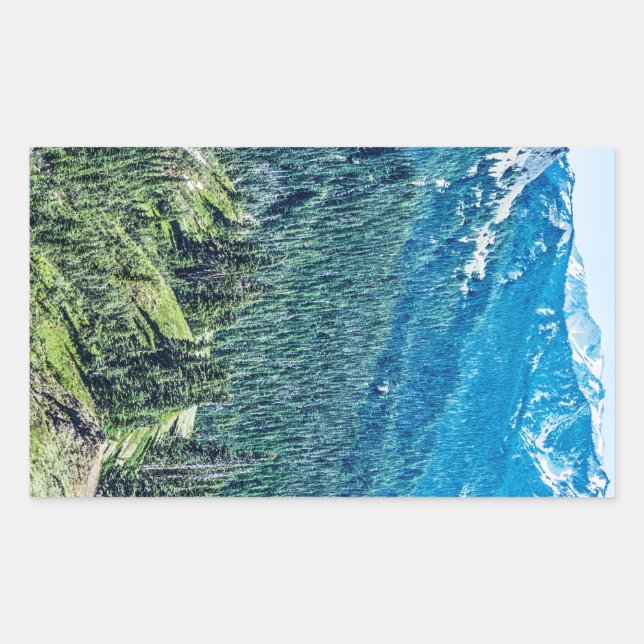Sticker Rectangulaire Arbres et crêtes (Devant)