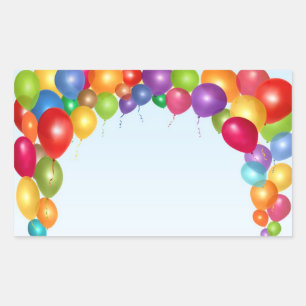 Sticker Rectangulaire Arc de ballons coloré