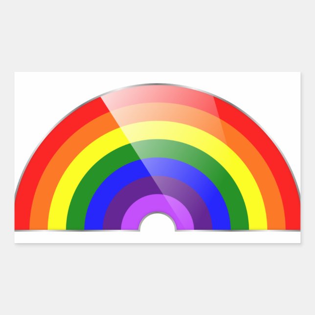 Sticker Rectangulaire Arc-en-ciel (Devant)