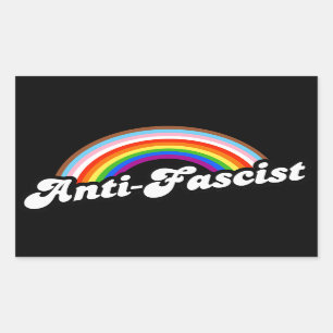 Sticker Rectangulaire Arc-en-ciel anti-fasciste