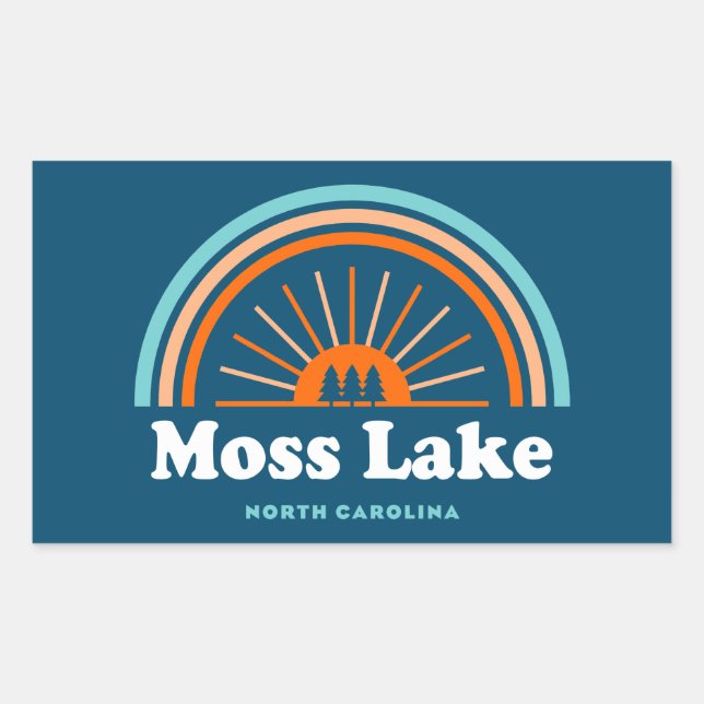 Sticker Rectangulaire Arc en ciel de Moss Lake North Carolina (Devant)