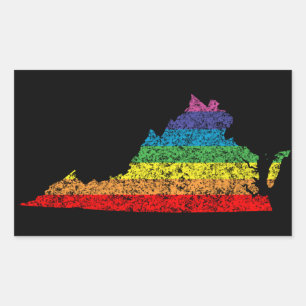 Sticker Rectangulaire arc-en-ciel de virginie