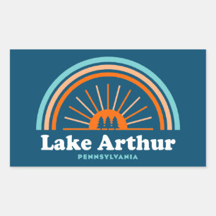 Sticker Rectangulaire Arc-en-ciel du lac Arthur Pennsylvanie