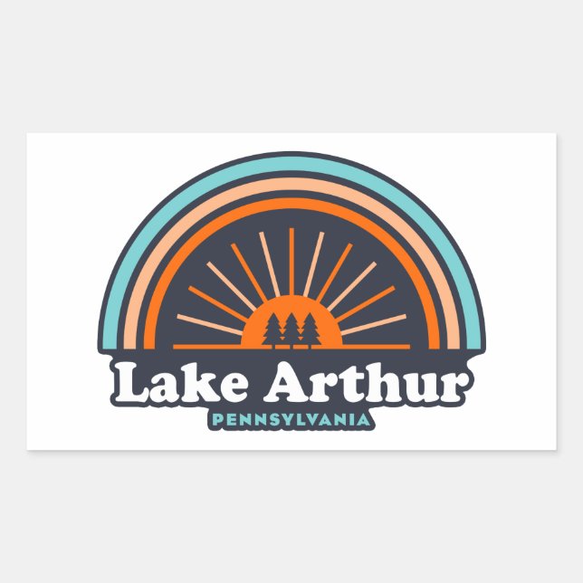 Sticker Rectangulaire Arc-en-ciel du lac Arthur Pennsylvanie (Devant)