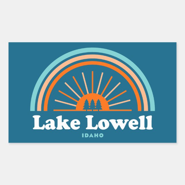 Sticker Rectangulaire Arc en ciel du lac Lowell Idaho (Devant)