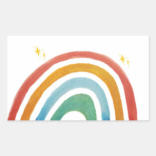 Sticker Rectangulaire Arc-en-ciel magique