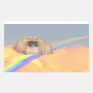 Sticker Rectangulaire Arc-en-ciel Pékinois