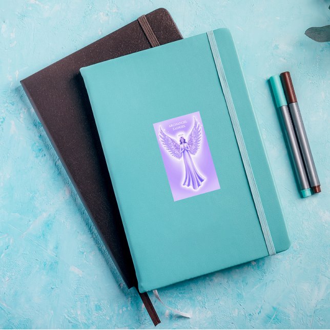 Sticker Rectangulaire Archangel Zadkiel Noël Violet Et Blanc (Notebook)