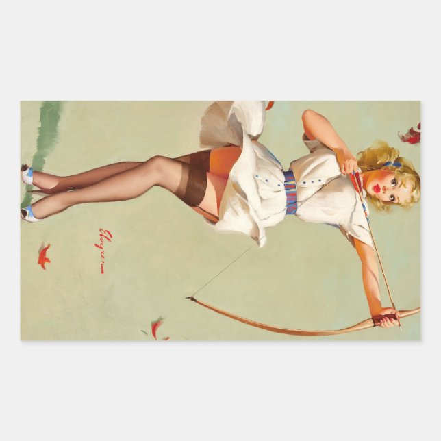 Sticker Rectangulaire Archery Pin-up (Devant)