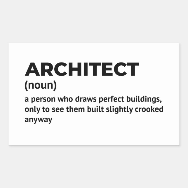 Sticker Rectangulaire Architect Job Title Drôle Signification (Devant)