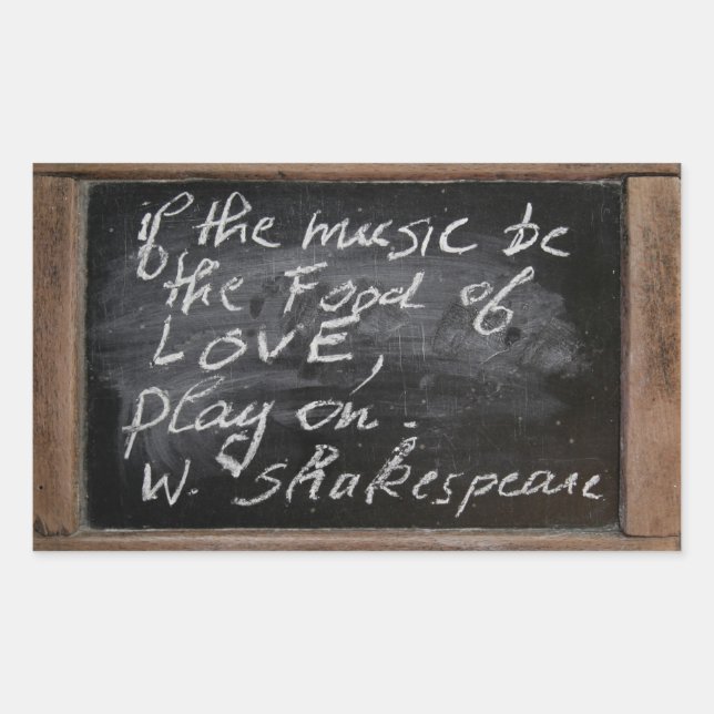 Sticker Rectangulaire Ardoise - Citation de W. Shakespeare - (Devant)
