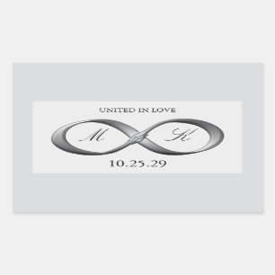 Sticker Rectangulaire Argent Platinum Infinity Accolade main Favoriser m