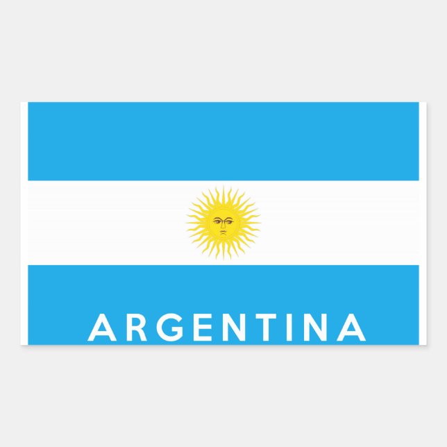 Sticker Rectangulaire argentine nom du symbole du drapeau du pays (Devant)