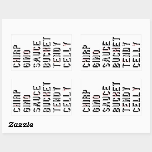 Sticker Rectangulaire Argot de hockey - Chirp Gino Sauce Bucket Tendy Ce (Feuille)